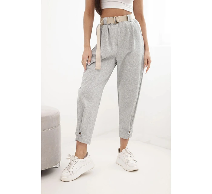 Kalhoty Summer Punto se zapínáním na nohavicích šedý melanž