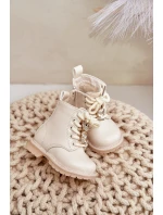 Zateplené dětské boty s medvídkem na zip béžové model 21678623 - Boto Zateplené dětské boty s medvídkem na zip béžové model 21678623 - Boto