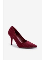 Textilní dámské lodičky v bordó model 21679322 - Boto