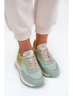 Kožené Sportovní Boty S Dámské  Zelené model 21691280 - VINCEZA