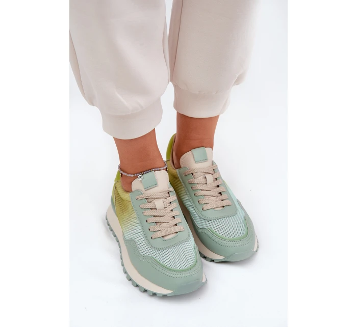 Kožené Sportovní Boty S Dámské  Zelené model 21691280 - VINCEZA