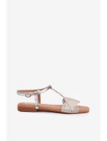 Dámské stříbrné ploché sandály Nexora