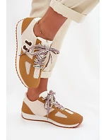 Dámské Tenisky s Ozdobným Šněrováním Žluté model 22039808 - Boto