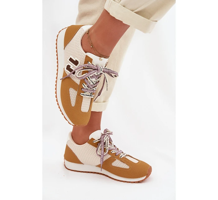 Dámské Tenisky s Ozdobným Šněrováním Žluté model 22039808 - Boto