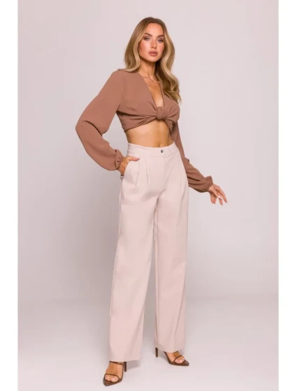 model 21074097 Široké kalhoty béžové - Moe model 21074097 Široké kalhoty béžové - Moe