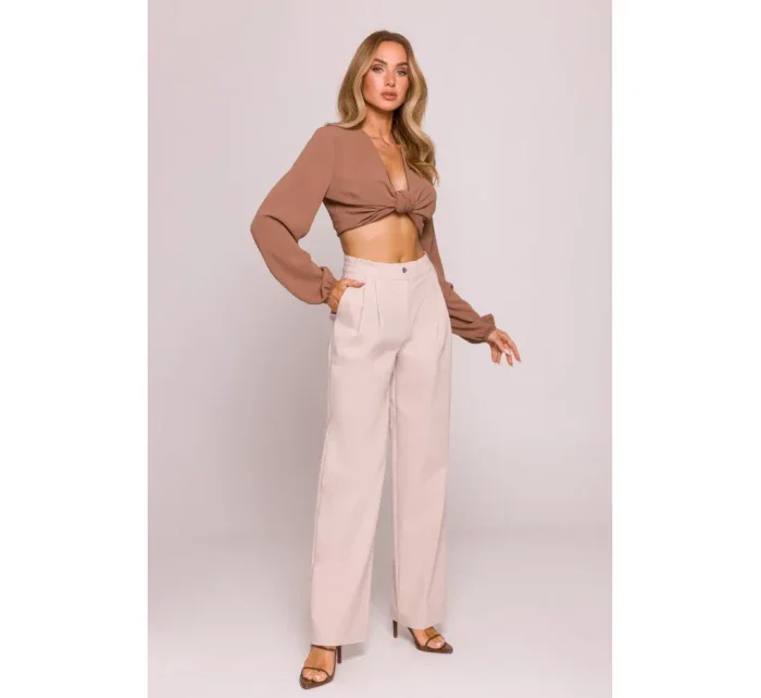 model 21074097 Široké kalhoty béžové - Moe model 21074097 Široké kalhoty béžové - Moe