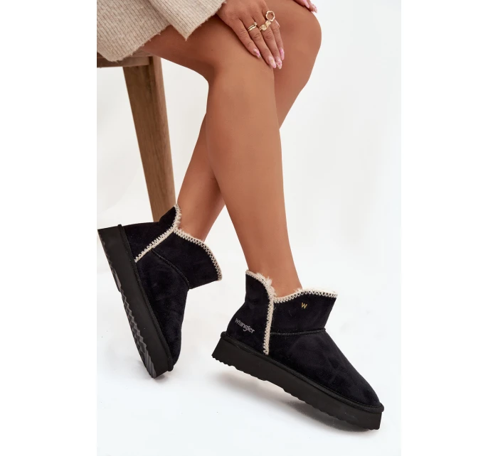 Dámské sněhule Wrangler na platformě – černé