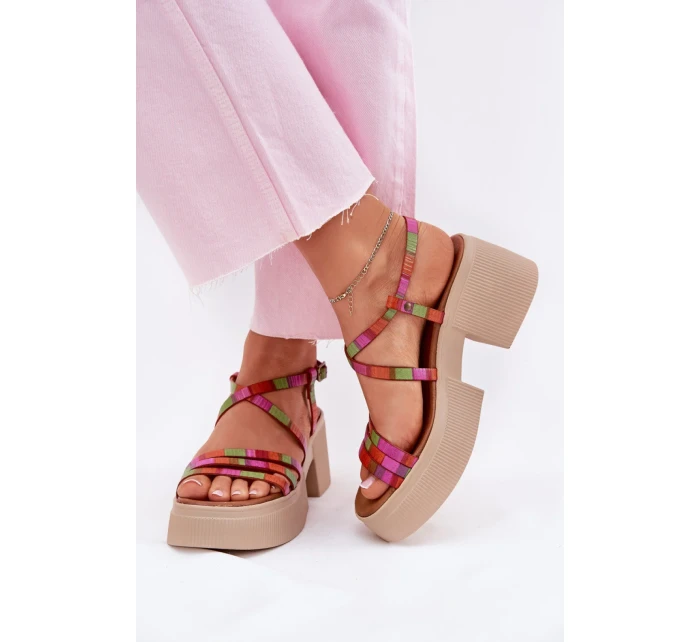 Sandály na podpatku model 215023 Step in style Sandály na podpatku model 215023 Step in style