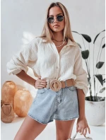 Dámská oversize mušelínová košile MUSLINEA krémová FashionStreet DY0480