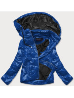 Modro-černá dámská bunda s barevnou kapucí (BH2005)