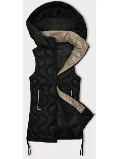 Černá dámská vesta s ozdobným prošíváním model 20829987 - S'WEST