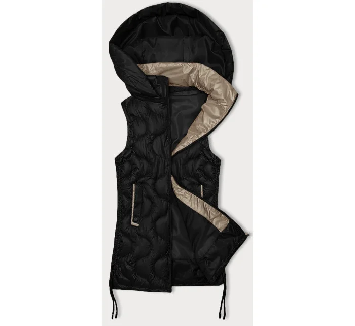 Černá dámská vesta s ozdobným prošíváním model 20829987 - S'WEST