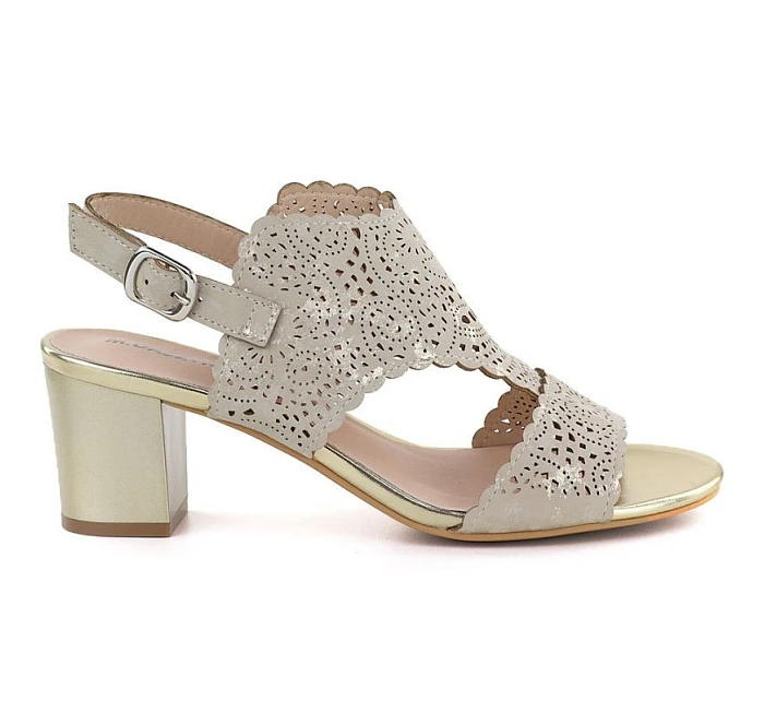 Dámské ažurové béžové sandály M.Daszynski MR1954-2 Dámské ažurové béžové sandály M.Daszynski MR1954-2