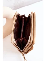 Velká Kožená Peněženka Na Zip béžový model 21573711 - Boto