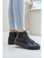 Zateplené dámské tenisky na platformě OO274A471 černé Zateplené dámské tenisky na platformě OO274A471 černé