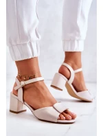 Kožené Sandály Na Vysokém Podpatku Béžová Lorisa Kožené Sandály Na Vysokém Podpatku Béžová Lorisa