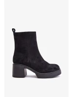 Eko Semišové Dámské Kotníkové Boty Na Podpatku Zateplené Černé Meriluna Eko Semišové Dámské Kotníkové Boty Na Podpatku Zateplené Černé Meriluna