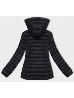 Dámská prošívaná bunda v grafitové barvě s kapucí model 20840763 - J.STYLE