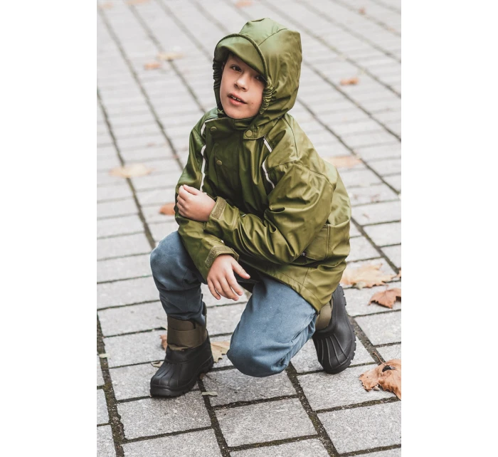 Dětské sněhule s rázovou podšívkou zateplené Khaki Big Star MM374123