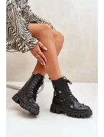 Dámské Boty Pracovní S Ozdobami Eko Kožené Černé model 21670378 - Boto