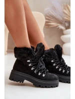 Dámské Šněrovací Boty S Kožíškem Černé Vaminia Dámské Šněrovací Boty S Kožíškem Černé Vaminia
