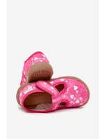 Pohodlné Pantofle Barefoot Dívčí S Srdíčky Na Suchý Zip Milami Fuchsie Talirae