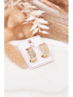 Dámské náušnice z chirurgické oceli s čiróny zlaté