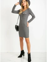 Sukienka RV SK model 20961685 ciemny szary - FPrice Sukienka RV SK model 20961685 ciemny szary - FPrice