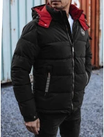 Pánská prošívaná zimní bunda s kapucí černá FashionStreet TX4930 Pánská prošívaná zimní bunda s kapucí černá FashionStreet TX4930