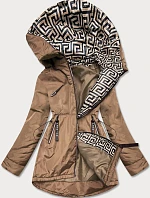 Béžovo-velbloudí dámská bunda pro přechodné období (B8037-12046)