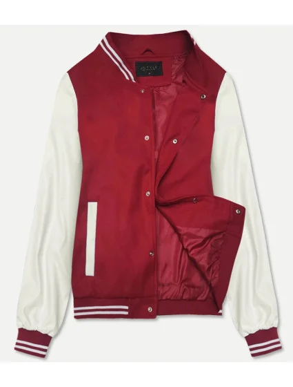 Tmavě červená dámská baseballová bunda (16M9069-270) Tmavě červená dámská baseballová bunda (16M9069-270)