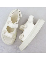 Dámské sandály na platformě krémové Potocki PY16337