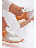 Kožené Sportovní Boty S Dámské  Oranžové model 21691274 - VINCEZA