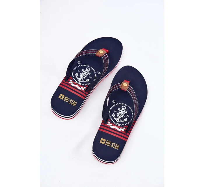 Dámské žabky na klínku Big Star – tmavě modré Dámské žabky na klínku Big Star – tmavě modré