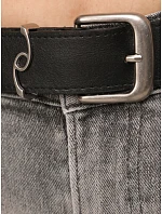 Dámské džíny s vysokým pasem a páskem, střih bootcut, šedé, FashionStreet UY3178