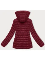 Dámská prošívaná bunda ve vínové bordó barvě s kapucí model 20840778 - J.STYLE