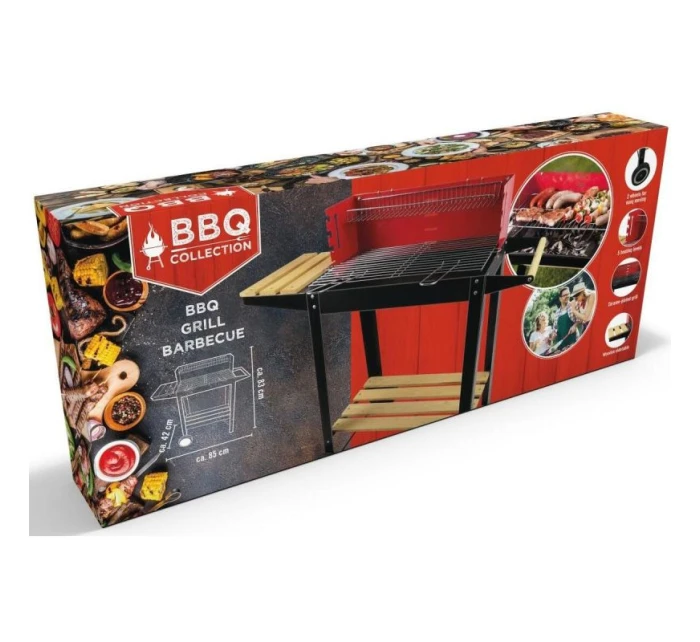 ZAHRADNÍ GRILOVACÍ KOLO 85x42x83 cm ČERVENÉ