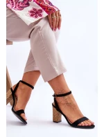 Semišové Sandály Na Podpatku Černé model 21618625 - Boto Semišové Sandály Na Podpatku Černé model 21618625 - Boto