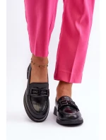 Elegantní černé dámské kožené mokasíny model 21655405 - VINCEZA