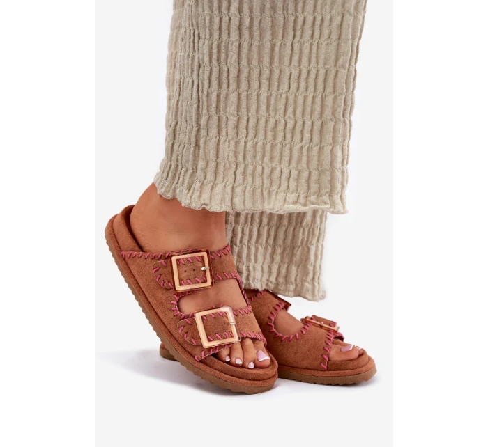 Dámské Sandały S Přezkami A Dekorativním Hnědé model 21696590 - Boto Dámské Sandały S Přezkami A Dekorativním Hnědé model 21696590 - Boto