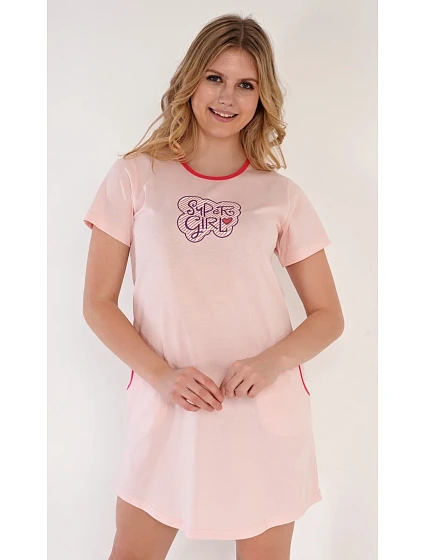 Dámské domácí šaty s krátkým rukávem Super model 22408023 - Vienetta Dámské domácí šaty s krátkým rukávem Super model 22408023 - Vienetta