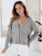 Dámský kardigan šedý model 21990987 - Dstreet Dámský kardigan šedý model 21990987 - Dstreet
