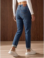 Džíny dámské mom fit s vysokým pasem modré FashionStreet UY3268 Džíny dámské mom fit s vysokým pasem modré FashionStreet UY3268