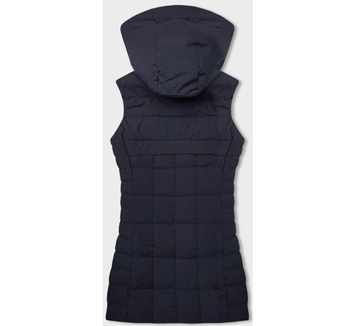Tmavě modrá dámská vesta s kapucí (16M9096-215)