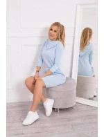 Šaty s kapucí a kapsami modré