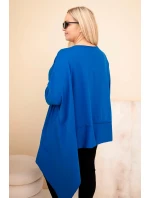 Dámská tunika Plus Size z bavlny s asymetrickým spodním lemem chaberová Dámská tunika Plus Size z bavlny s asymetrickým spodním lemem chaberová