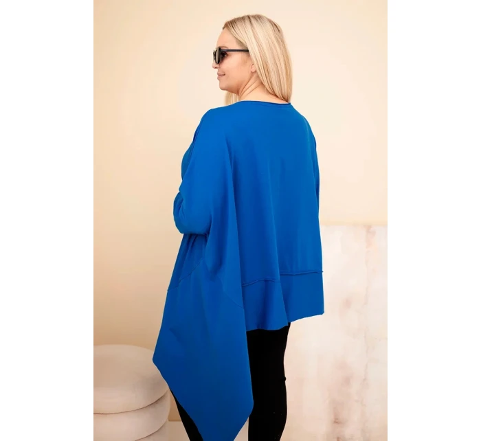 Dámská tunika Plus Size z bavlny s asymetrickým spodním lemem chaberová Dámská tunika Plus Size z bavlny s asymetrickým spodním lemem chaberová