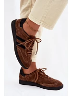 Kožené semišové dámské tenisky hnědé model 22100244 - Boto Kožené semišové dámské tenisky hnědé model 22100244 - Boto