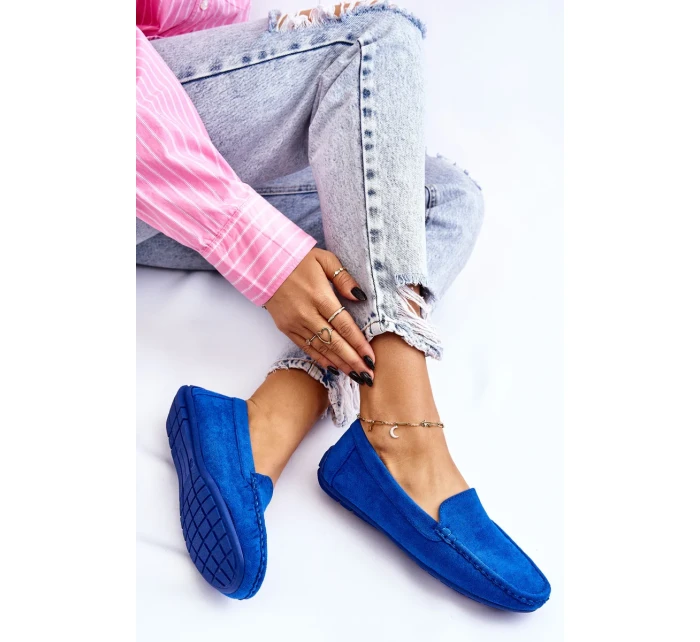 Dámské Semišové Mokasíny Modre Morreno