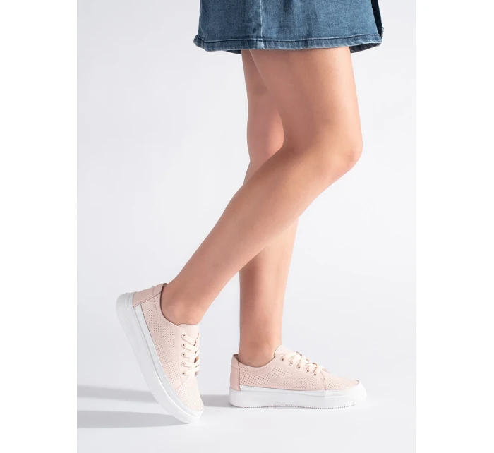 Pohodlné dámské tenisky růžové platforma Pohodlné dámské tenisky růžové platforma